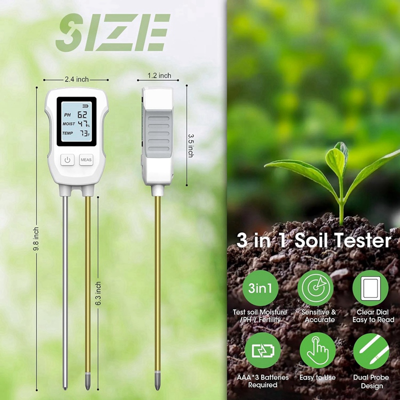 3'ü 1 Arada Toprak Nem Ölçer,  - Soil Test Digital incelemesi ve fiyatı