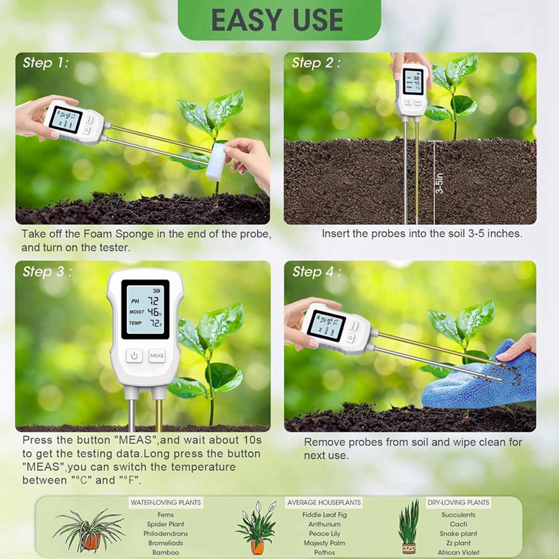 3'ü 1 Arada Toprak Nem Ölçer,  - Soil Test Digital incelemesi ve fiyatı